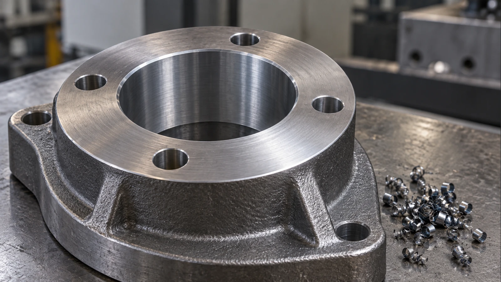 Drilled hole wall and short machining chips