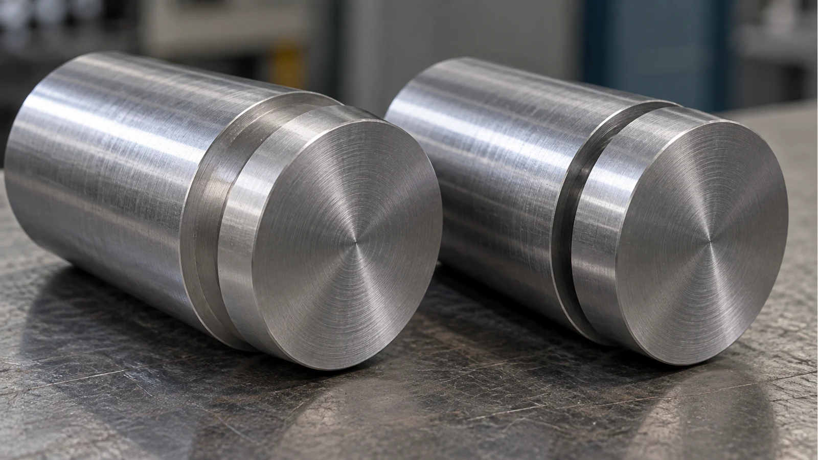 Turned samples comparing annular groove width and depth