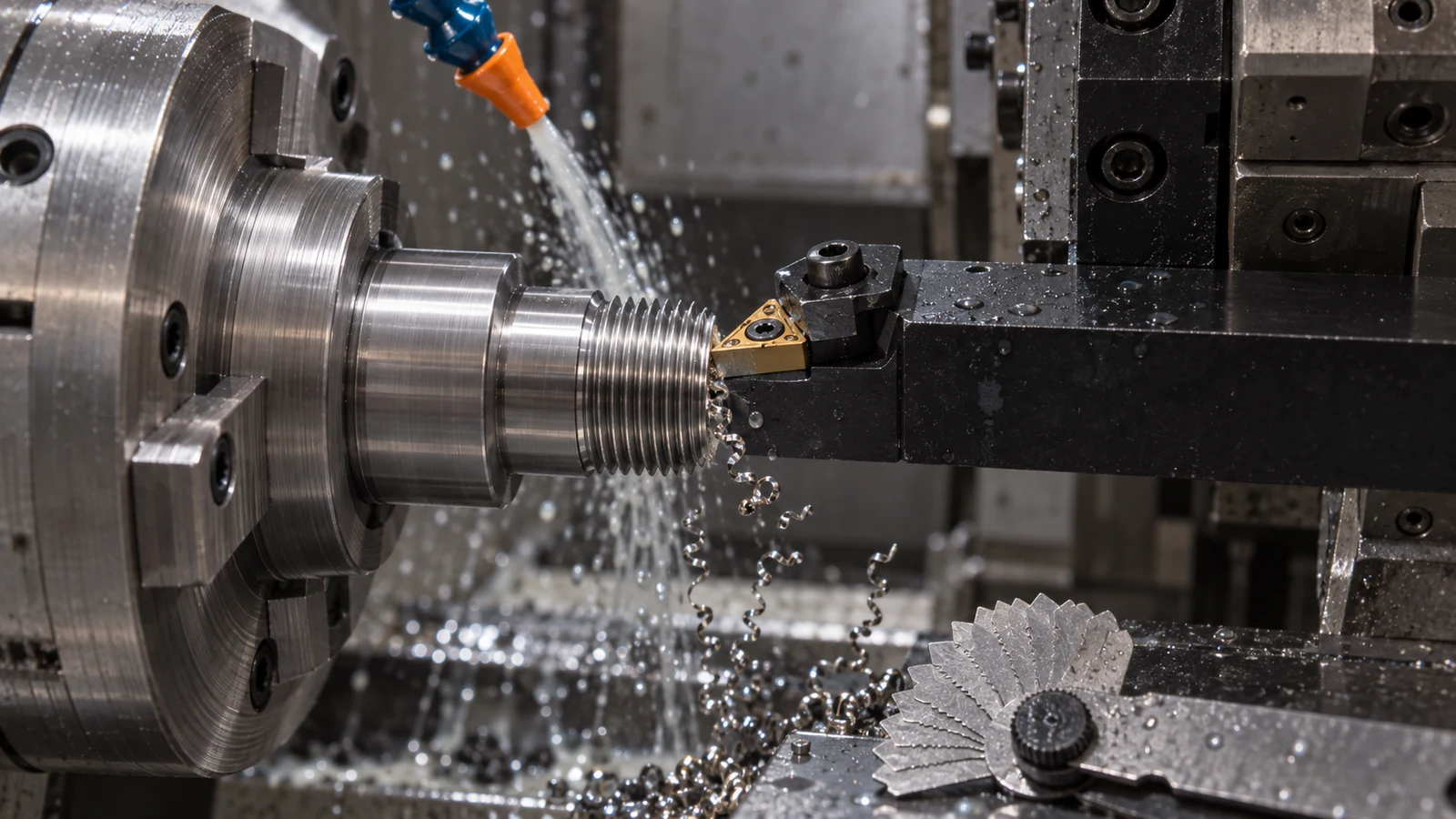 Thread Turning machining scene