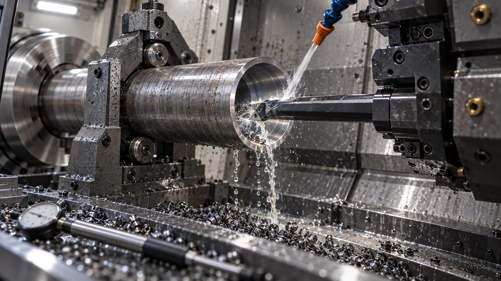 Deep-hole Boring machining scene